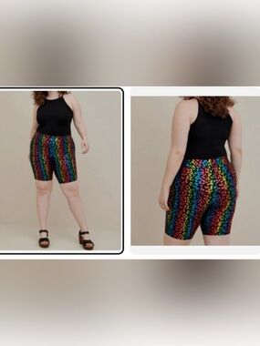 Torrid Rainbow Leopard Print biker shorts size 4X